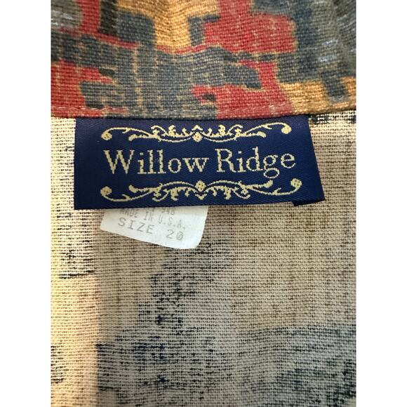 Willow Ridge Vintage Cotton  Southwest Aztec Blazer Jacket 3/4 Sleeve Size 20 - Picture 4 of 5